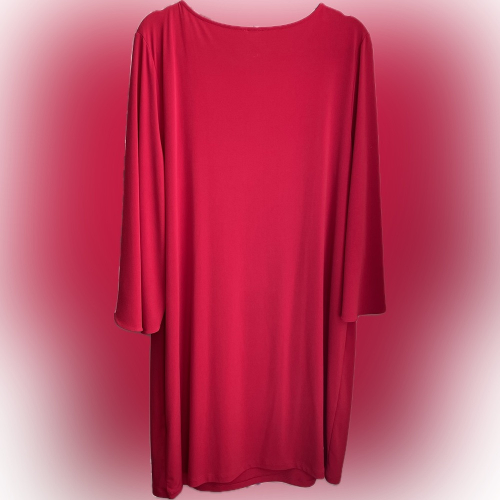 Chico's Bold Red Flutter Sleeve Shift Dress